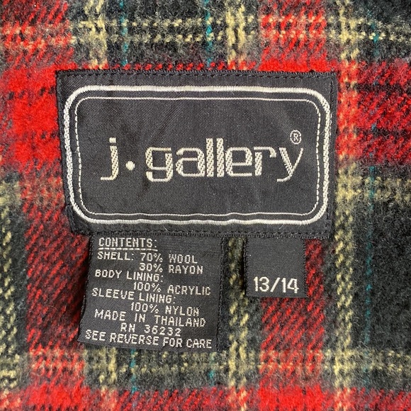 j.gallery Coat Size 13/14 Charcoal Gray 70% Wool/ Flannel Inside. - Picture 13 of 13
